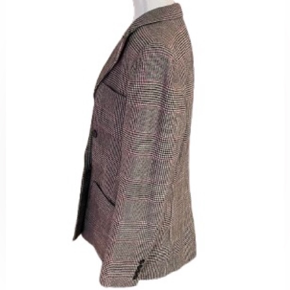 Vintage Ralph Lauren Plaid Blazer Jacket Size 8 Designer 80s 90s retro black red - Picture 5 of 13